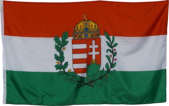 Trasal – vlag Hongarije (met wapen) - hongaarse vlag - 150x90cm | bol