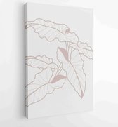 Botanical wall art vector set. Earth tone boho foliage line art drawing with abstract shape. 4 - Moderne schilderijen – Vertical – 1827183851 - 40-30 Vertical
