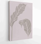 Foliage line art drawing with abstract shape. Abstract Plant Art design for print, cover, wallpaper, Minimal and natural wall art. 2 - Moderne schilderijen – Vertical – 1813295317