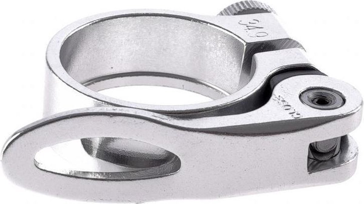 Zadelpenklem ø34.9 aluminium Quick Release - zilver