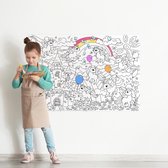 XXL Giant Kleurplaat met Eenhoorn voor Kinderen - Grote Kleurboek met Unicorn voor Meisjes, Jongens en Volwassenen - Kleurposter 980x680 mm - UNICORNS