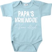 Romper vaderdag-Papa's vriendje voor altijd-lichtblauw-wit-Maat 86