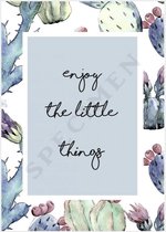 Botanische quote kaart A6 - enjoy the little things | 50 stuks | groothandel kaarten