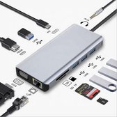 Sybra® USB-C Hub 11 in 1  - USB C Adapter - USB C naar HDMI - USB Hub - USB C Kabel - USB C Hub