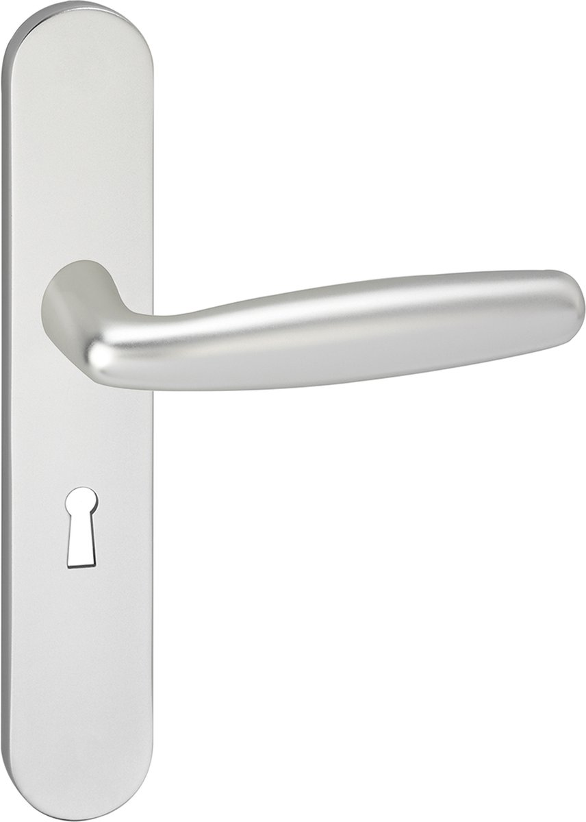 Deurkruk - Impresso Cambridge - Voor binnen - Ovaal deurschild met sleutelgat - Aluminium - 2 stuks