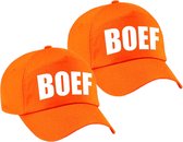 2x stuks verkleed Boef pet / baseball cap oranje voor dames en heren - verkleedhoofddeksel / carnaval