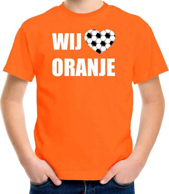 Oranje fan t-shirt voor kinderen - wij houden van oranje - Holland / Nederland supporter - EK/ WK shirt / outfit 158/164