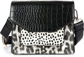 Schoudertas - crossbodytas - zwart - cheetahprint