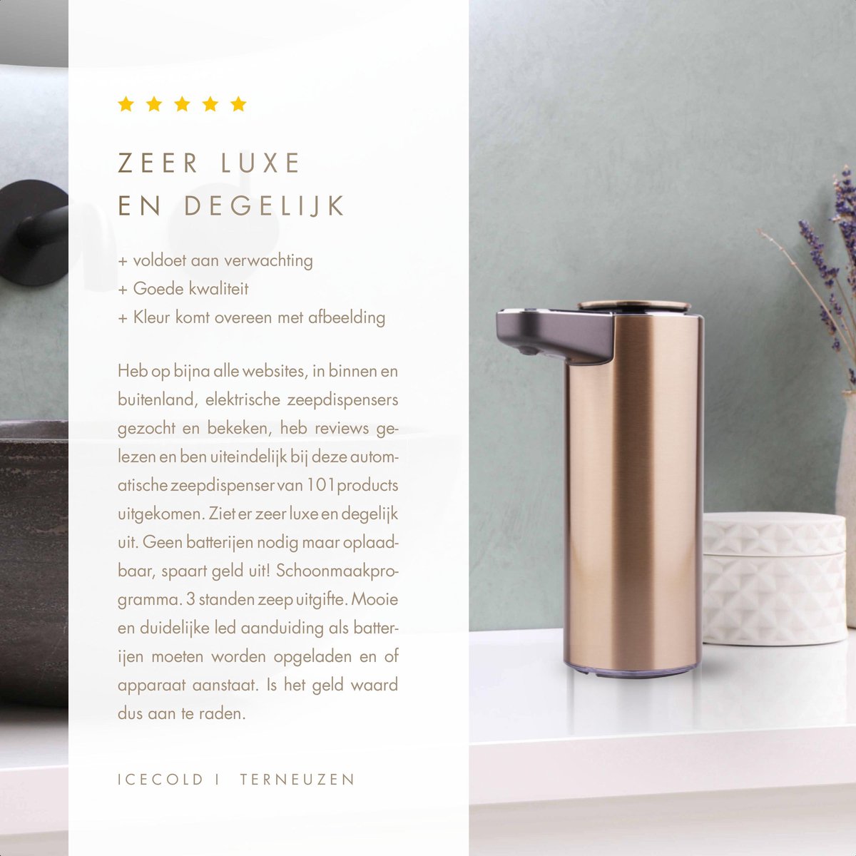 XZUO LIFE Automatische contactloze zeepdispenser met 4 instelbare standen, 400 ml elektrische batterij-aangedreven aanrecht vloeibare zeepdispenser met infraroodsensor (donkere houtnerf