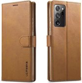 Voor Samsung Galaxy Note 20 LC.IMEEKE Kalfsstructuur Horizontale flip lederen tas, met houder & kaartsleuven en portemonnee (geel)