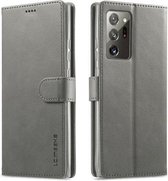 Voor Samsung Galaxy Note 20 LC.IMEEKE Horizontale lederen flip-hoes met kalfsleer, met houder en kaartsleuven en portemonnee (grijs)