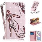 Voor Galaxy A70e 3D Schilderen Horizontale Flip Leren Case met Houder & Kaartsleuf & Portemonnee & Lanyard (Vlinder en hoge hakken)