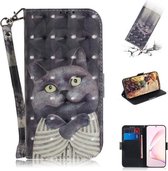 Voor Galaxy Note 10 Lite / A81 3D Schilderen Horizontale Flip Leren Case met Houder & Kaartsleuf & Portemonnee & Lanyard (Omarm de kat)