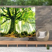 Ulticool - Boom Zon Licht Bomen Natuur - Wandkleed  Poster - 200x150 cm - Groot wandtapijt -  Tuinposter Tapestry - Schilderij Decoratie Tuin Versiering Accessoire voor zowel buite