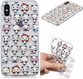 Voor iPhone XR 3D-patroon Transparant TPU-hoesje (Mini Panda)