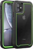 Coque Arrière Apple iPhone 12 - Zwart / Vert - Armure Antichoc - Hybride - Testée contre les Chutes