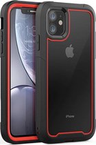 Coque Arrière Apple iPhone 12 - Zwart / Rouge - Armure Antichoc - Hybride - Testée contre les Chutes