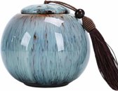 Urn keramiek water en vuur blauw