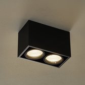 Arcchio - LED plafondlamp - 2 lichts - aluminium, polycarbonaat - H: 21 cm - Inclusief lichtbronnen