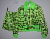 verkleedkleding 1098, krokodillenpak, jasje en rok , volwassenen, groen, maat 34