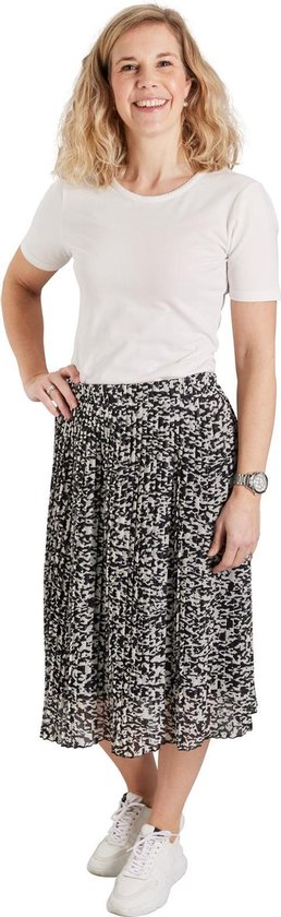 Dames rok plisse panter zwart/creme kort | Maat Onze size, XS-XL | bol.com