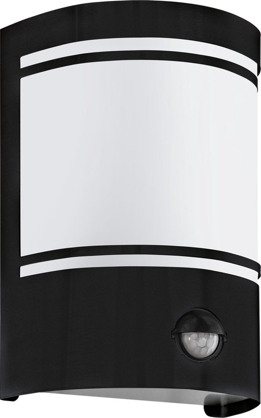 EGLO Cerno Wandlamp Buiten - Sensor - E27 - 20 cm - Zwart/Wit