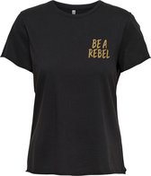 ONLY ONLLUCY LIFE S/S REG LEO TOP BOX CS JRS Dames T-shirt - Maat XS