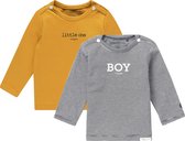 Noppies 2pack SHIRTS Oker en Blauw gestreept - Maat 62