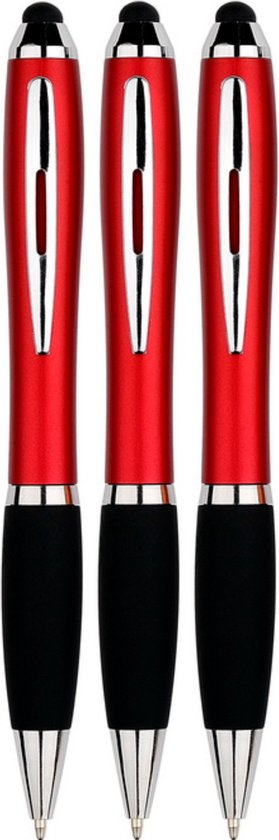 3 Stuks - Touch Pen - 2 in 1 Stylus Pen voor smartphone en tablet - Rood