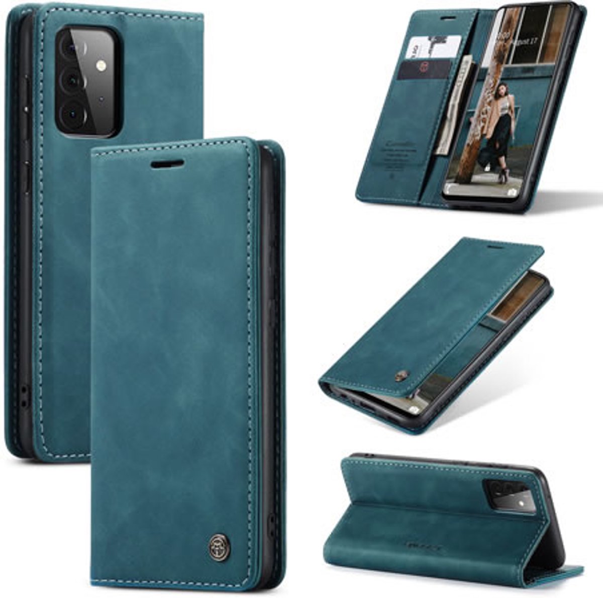 CaseMe - Hoesje geschikt voor Galaxy A72 5G - Wallet Book Case - Magneetsluiting - Blauw