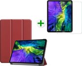 Tablet hoes geschikt voor iPad Pro 2021 en Screenprotector - 11 inch - Tablet hoes en Screenprotector - Rood