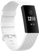 SVH Company FitBit Charge 4 Siliconen Bandje – Ook Geschikt voor Charge 3 – Wit – Maat L