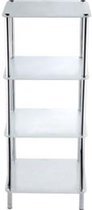 Porte-serviettes ESBADA - porte-salle de bain - chrome avec étagères en verre dépoli - 4 niveaux - 40 x 30 x 108 cm - haute qualité