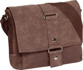 Piace Molto Judea Canvas - Schoudertas - Crossbodytas A5 - Documententas - PU- Bruin