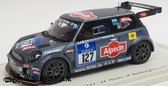 Mini JCW #127 24 Hours of Nürburgring 2013 (Grijs) (10cm) 1/43 Spark - Modelauto - Schaalmodel - Model auto - Miniatuurautos - Miniatuur auto