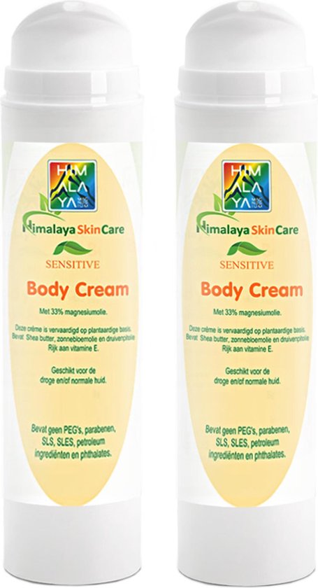 Magnesium Body Cream SkinCare Sensitive Set van 2x 150 ml van Himalaya Magnesium | in Airless pompfles