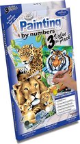 PBNSET44 PBN - Schilderen op nummer - Junior Small Set - 3pcs SM JUNGLE CATS