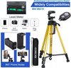 Professioneel Universeel Camera Statief  Met Handgreep en Hendel - Smartphone Tripod Goud - Inclusief Bluetooth Remote Shutter, Telefoonhouder, opbergtas en waterpas, Model VCT-3366 Goud van HiCHiCO