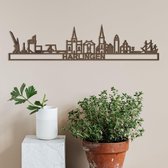 Skyline Harlingen notenhout - 60cm- City Shapes wanddecoratie