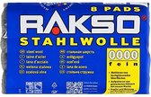 RAKSO Staalwol - 8 pads - 0000 Fijne