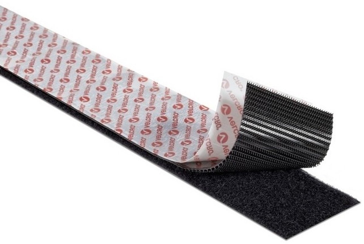 VELCRO® VEL-EC60211 Klittenband Om vast te plakken Haak- en lusdeel (l x b) 1000 mm x 20 mm Zwart 1 m