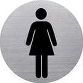 helit pictogram 'de badge' WC heren, rond, zilver