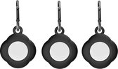 Fonu Key-Chain Apple AirTag Siliconen hoesje - 3 Stuks Zwart