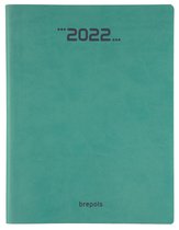 Brepols Agenda 2022 - Timing week - COLORA soepel gerecycleerd leder - 17,1 x 22 cm - Groen