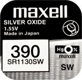 MAXELL 390 / SR1130SW zilveroxide knoopcel horlogebatterij 2 (twee) stuks