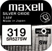 MAXELL 319 / SR527SW zilveroxide knoopcel horlogebatterij 2 (twee) stuks