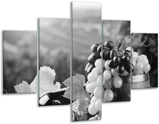 Peinture sur verre Raisins, Cuisine | Gris-noir | 100x70cm 5Liège | Tirage photo sur verre |  F006838