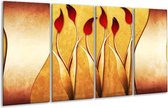 Peinture sur verre tulipe | Jaune, blanc, rouge | 160x80cm 4 Liège | Tirage photo sur verre | F004126