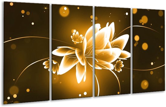 Peinture sur verre fleur | Marron, jaune | 160x80cm 4 Liège | Tirage photo sur verre |  F004906