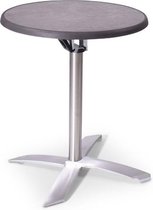 Table de patio Bologna ronde 60cm aspect béton Sevelit Inox